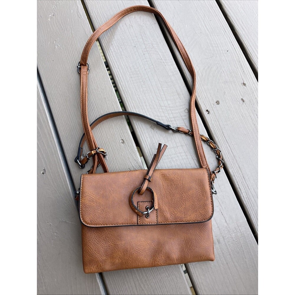 SAM and HADLEY Women's Purse Vegan Leather Crossbody Chain Boho Bag Rustic Look